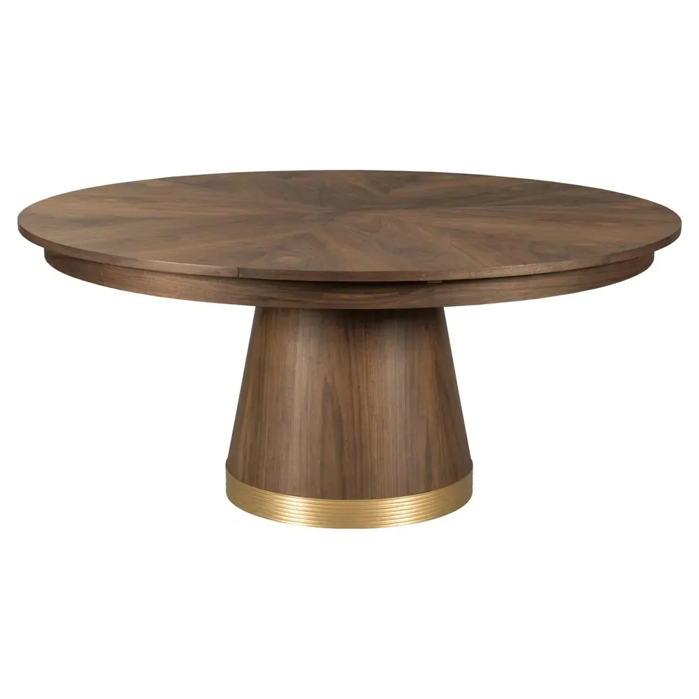 Rawlins Round Extendable Jupe Dining Table - Brown, Walnut