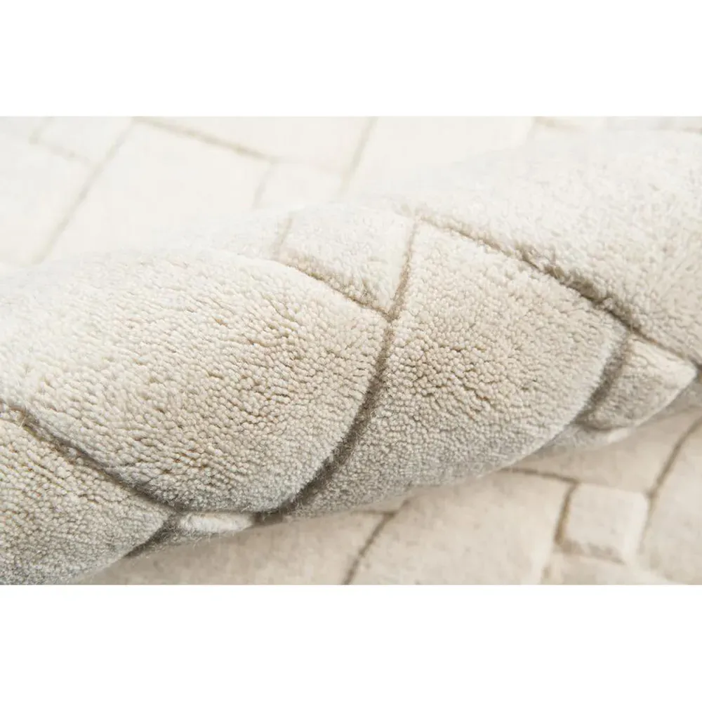 Raya Basketweave Solid Rug - White, Wool