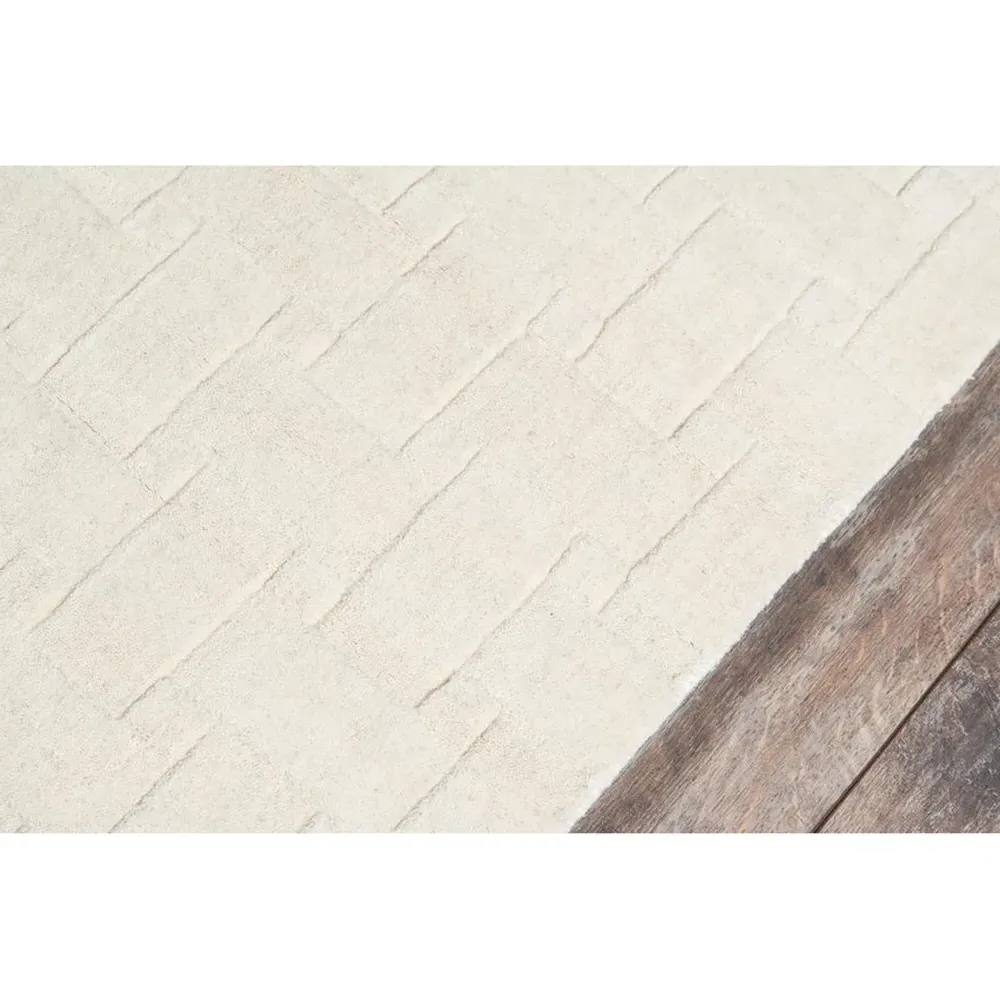 Raya Basketweave Solid Rug - White, Wool