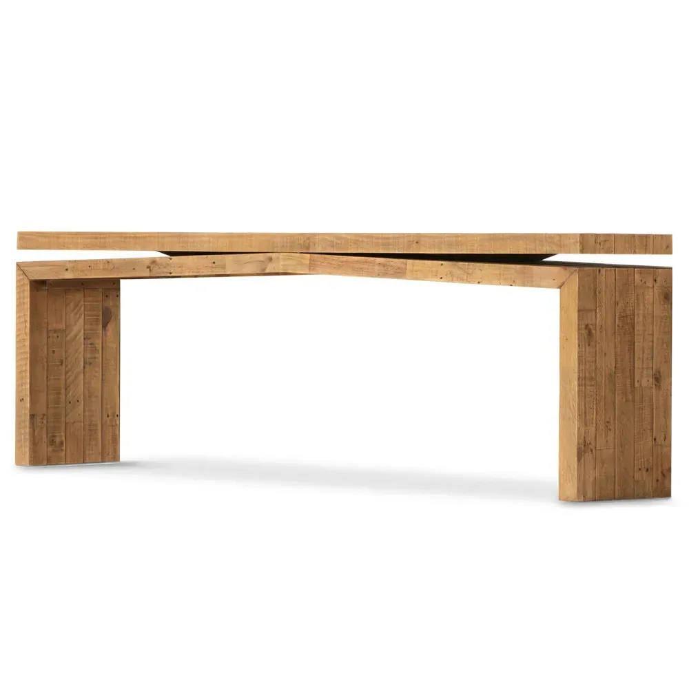 Rayan Large Console Table - Brown, Reclaimed Pine
