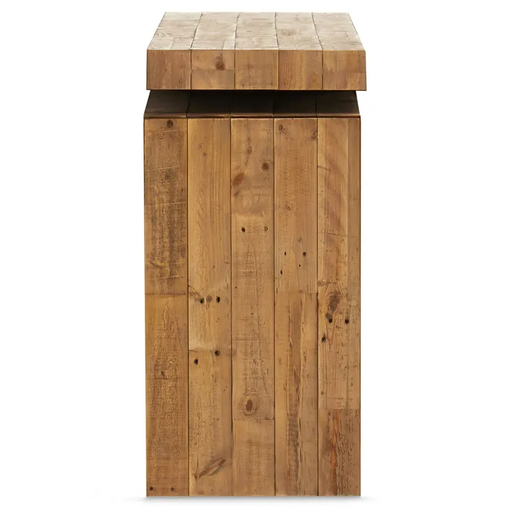 Rayan Large Console Table - Brown, Reclaimed Pine