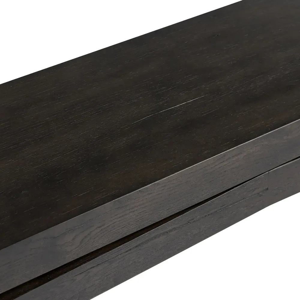 Rayan Large Console Table - Smoked Black, Oak