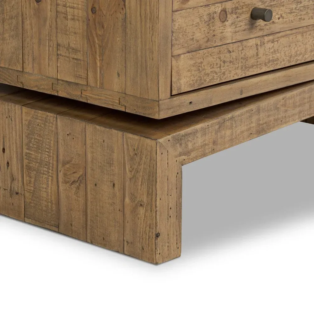 Rayan Nightstand - Natural Brown, Reclaimed Wood