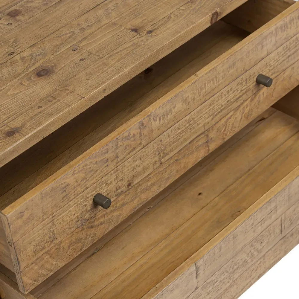 Rayan Nightstand - Natural Brown, Reclaimed Wood