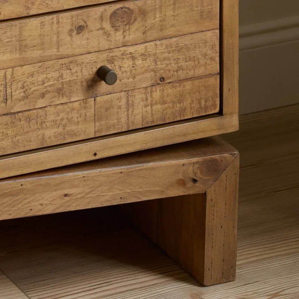 Rayan Nightstand - Natural Brown, Reclaimed Wood