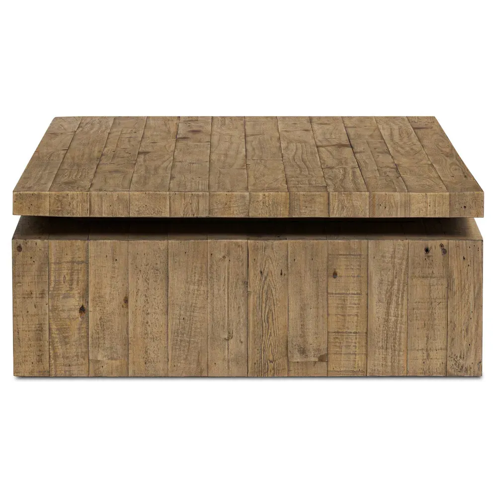Rayan Reclaimed Wood Coffee Table - Brown, Pine