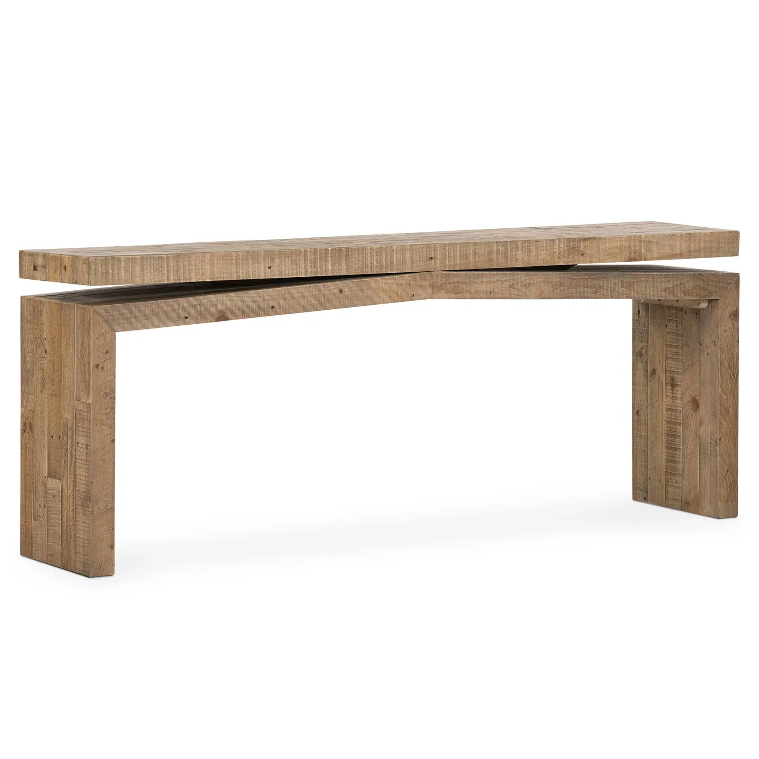 Rayan Rectangular Console Table - Brown, Reclaimed Pine
