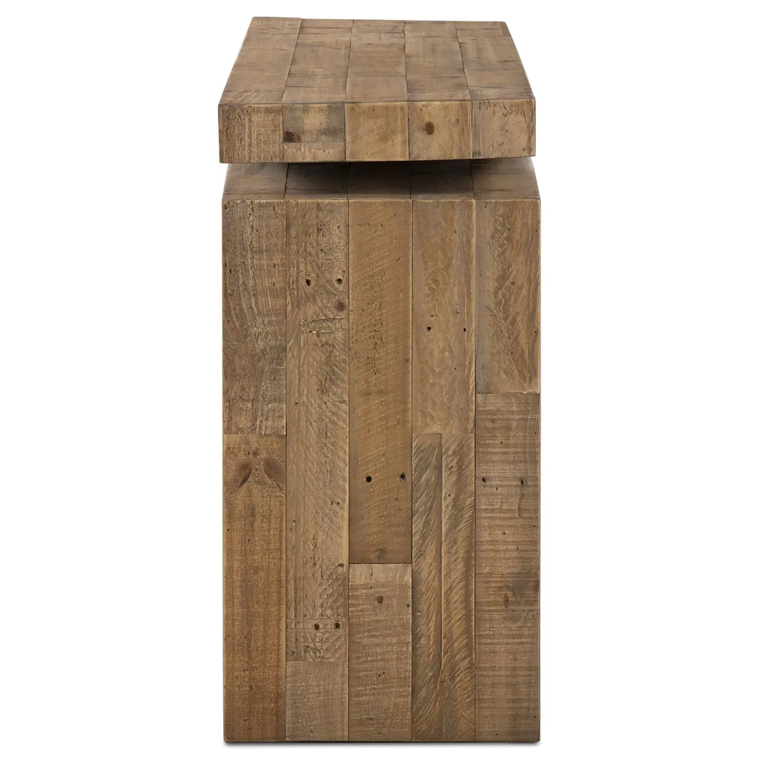 Rayan Rectangular Console Table - Brown, Reclaimed Pine