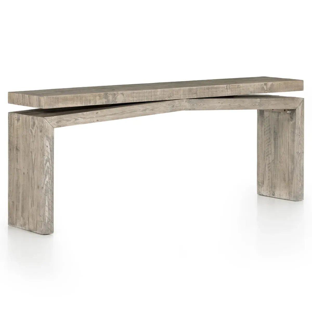 Rayan Rectangular Console Table - Grey, Reclaimed Pine