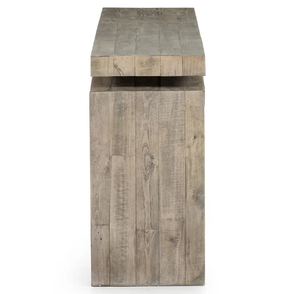 Rayan Rectangular Console Table - Grey, Reclaimed Pine