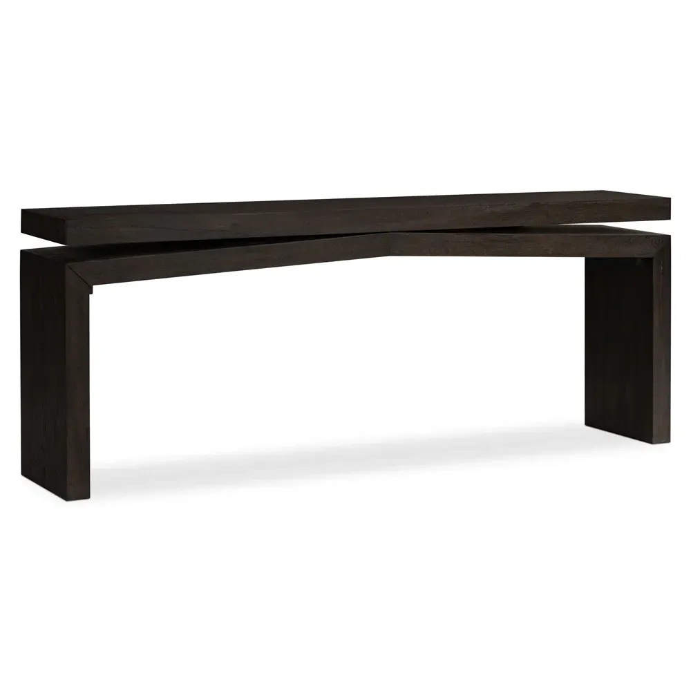 Rayan Small Console Table - Smoked Black, Oak