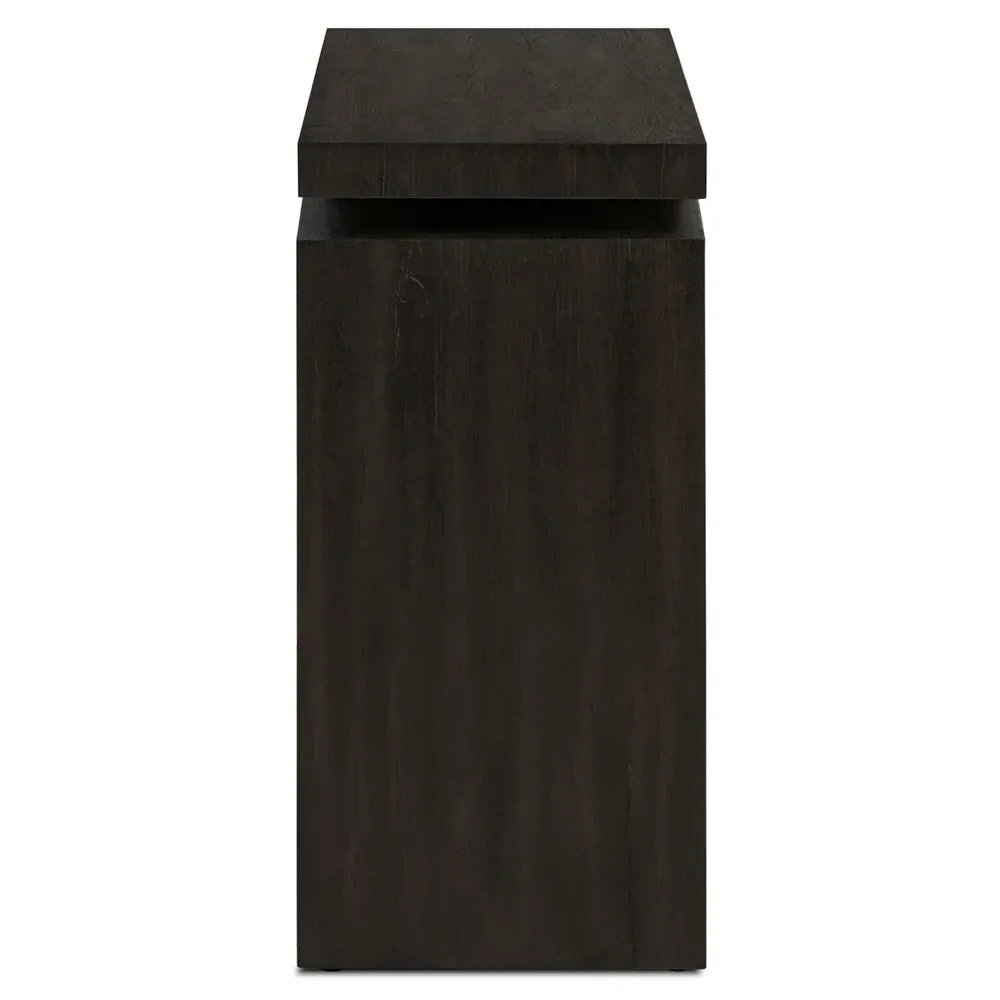 Rayan Small Console Table - Smoked Black, Oak