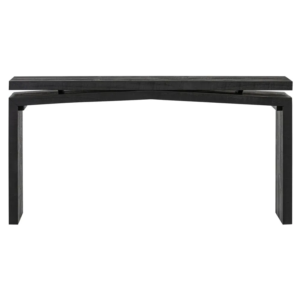 Rayan Small Rectangular Console Table - Black, Reclaimed Pine image