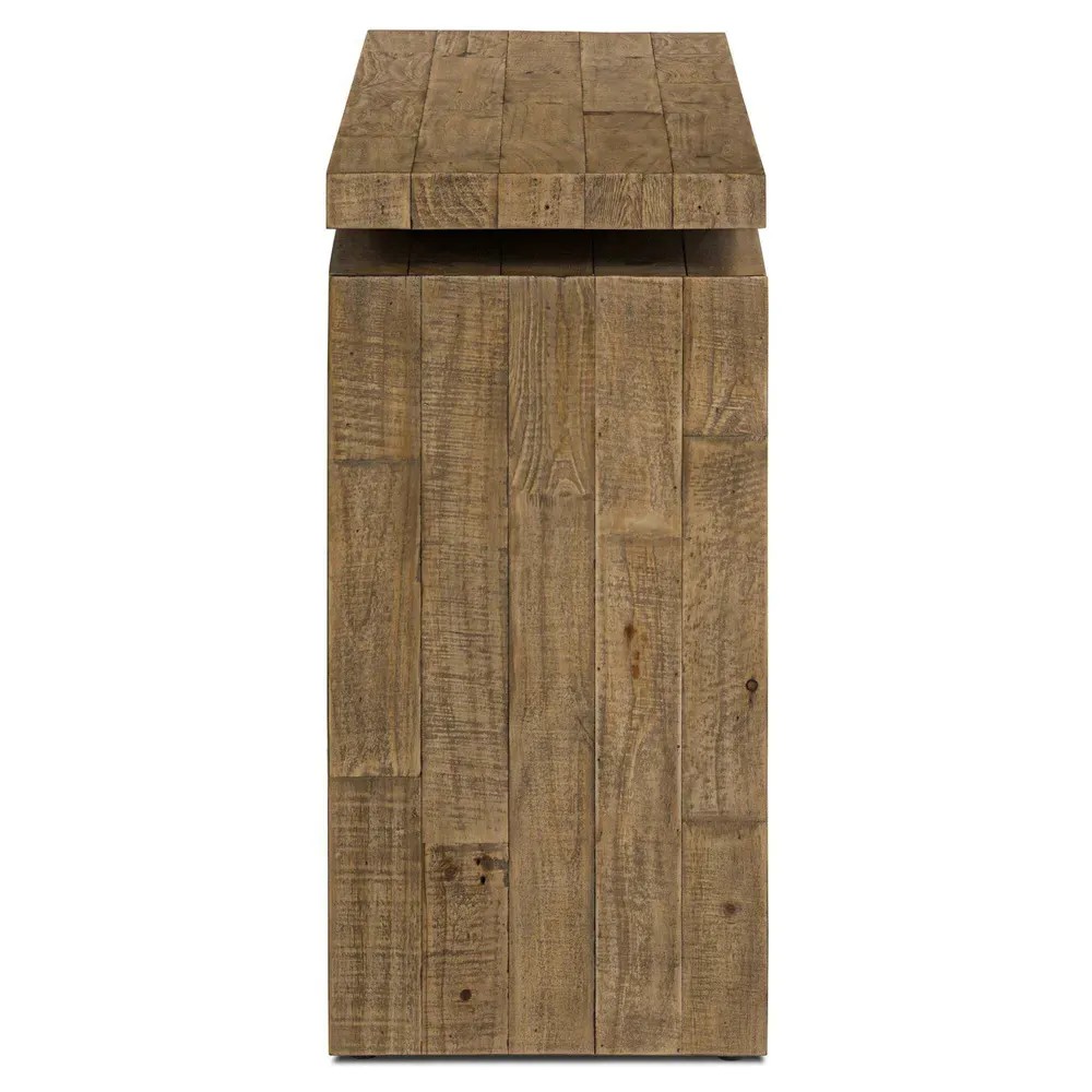 Rayan Small Rectangular Console Table - Brown, Reclaimed Pine