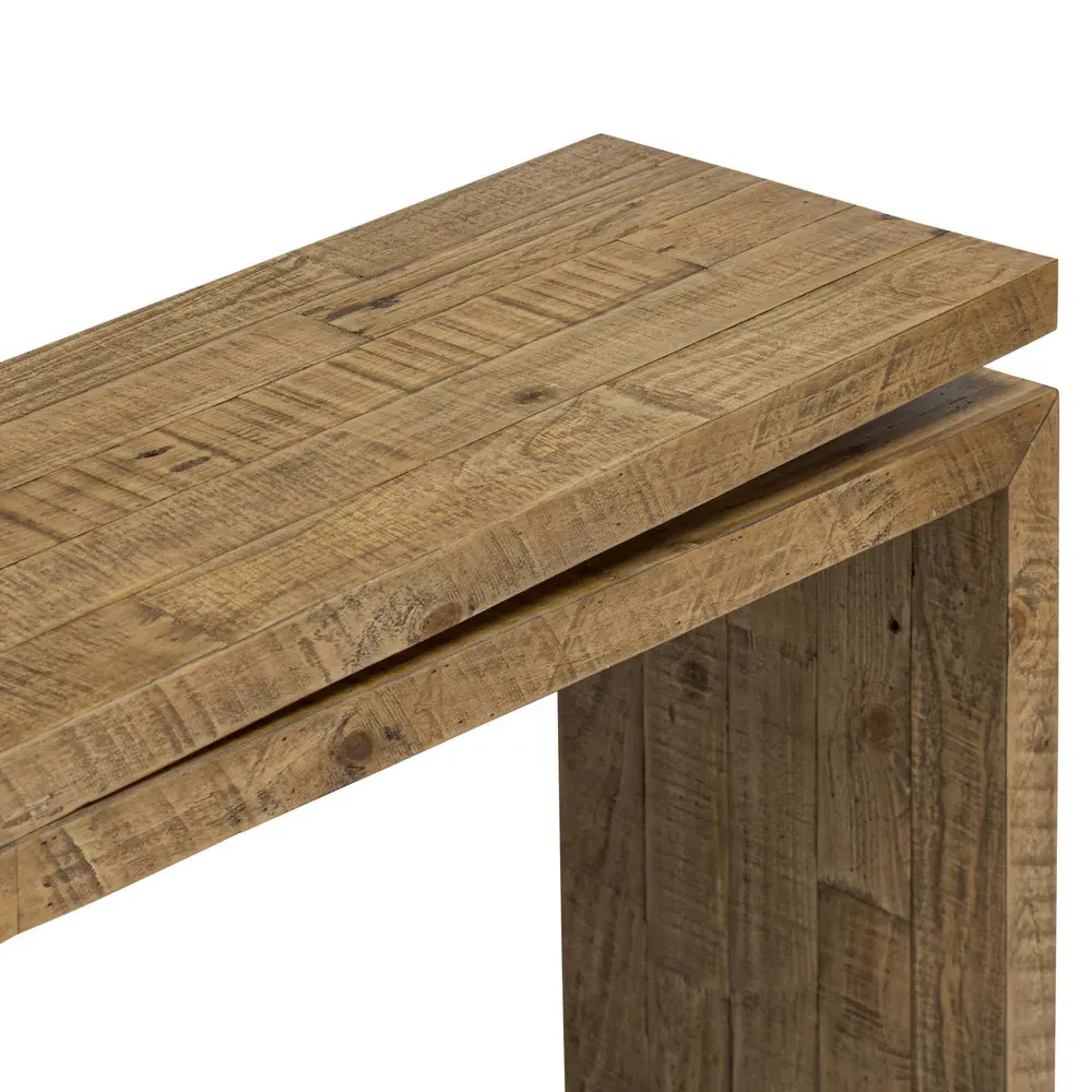 Rayan Small Rectangular Console Table - Brown, Reclaimed Pine