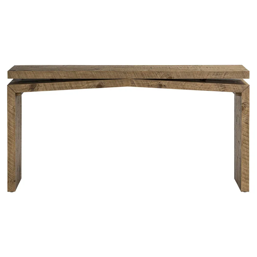 Rayan Small Rectangular Console Table - Brown, Reclaimed Pine