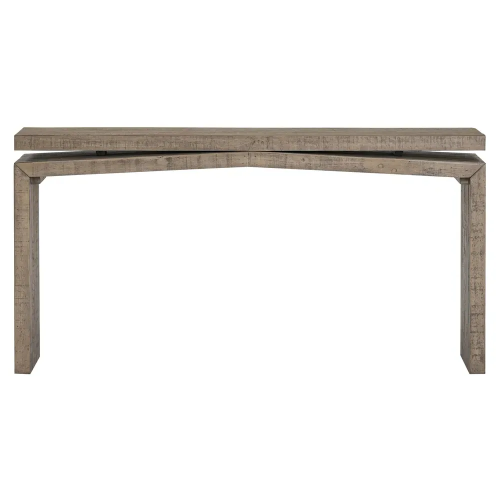 Rayan Small Rectangular Console Table - Grey, Reclaimed Pine