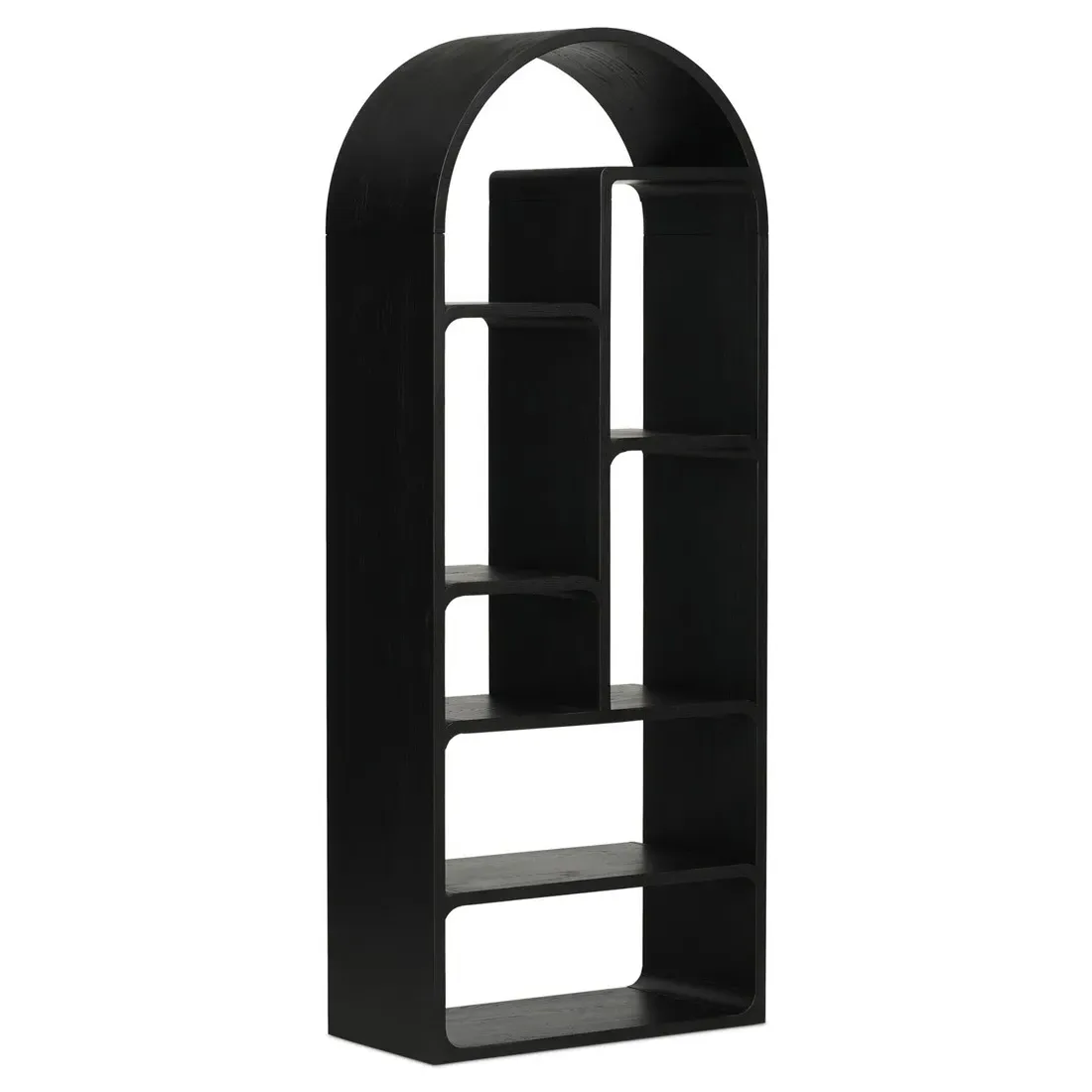 Rayna Arched Bookcase - Black, Oak