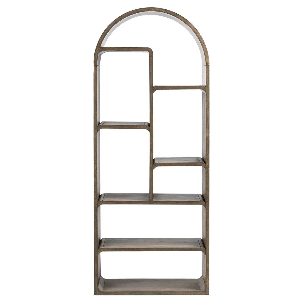 Rayna Arched Bookcase - Brown, Oak