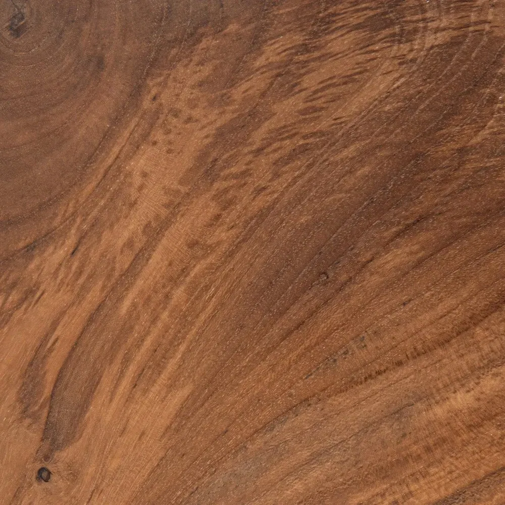 Rayne Round Side Table - Brown, Teak Wood