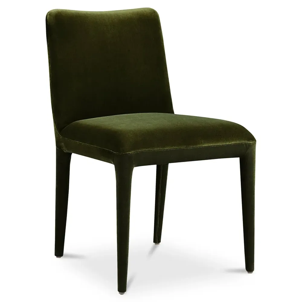 Rebecca Dining Chair Set of 2 - Olive Green, Velvet