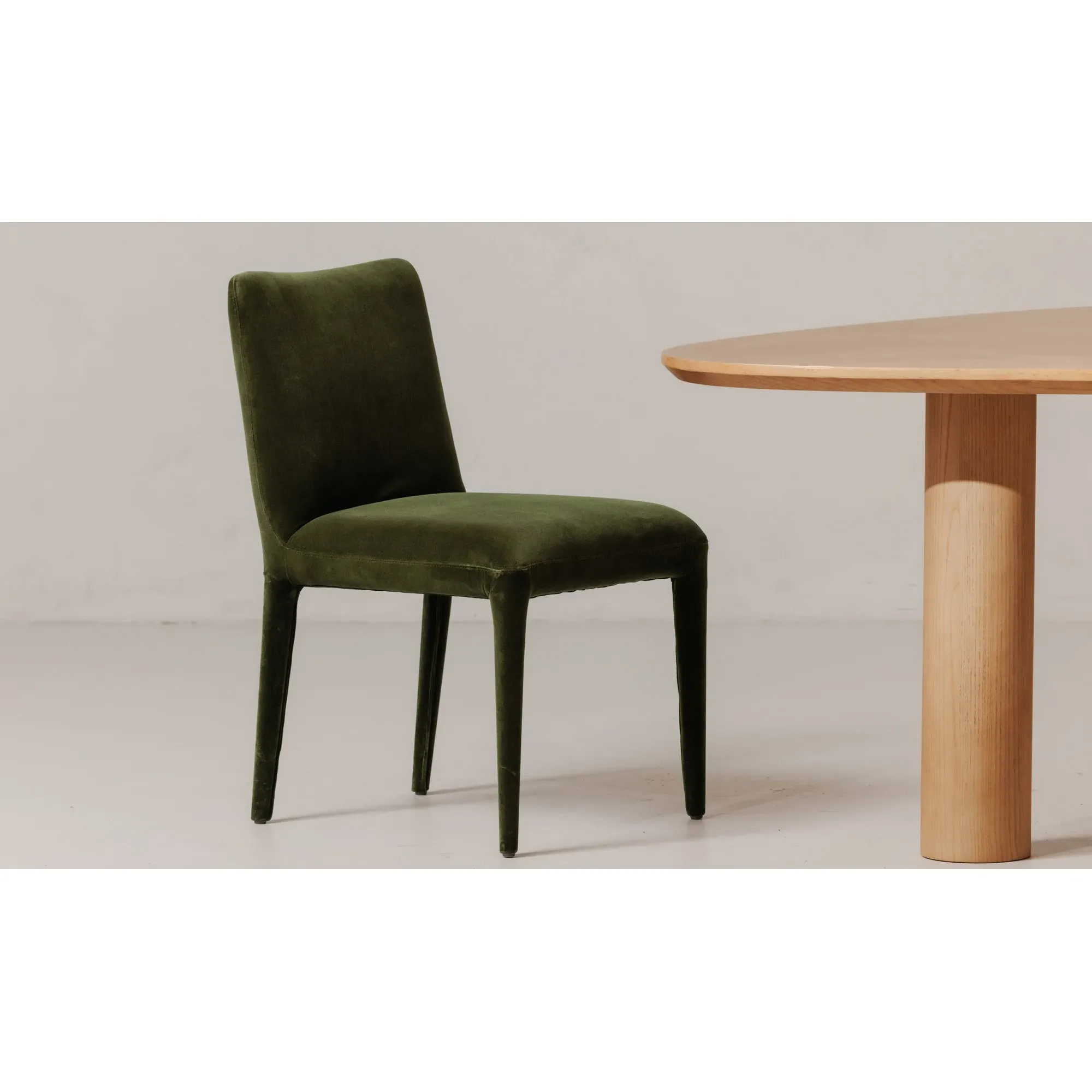 Rebecca Dining Chair Set of 2 - Olive Green, Velvet