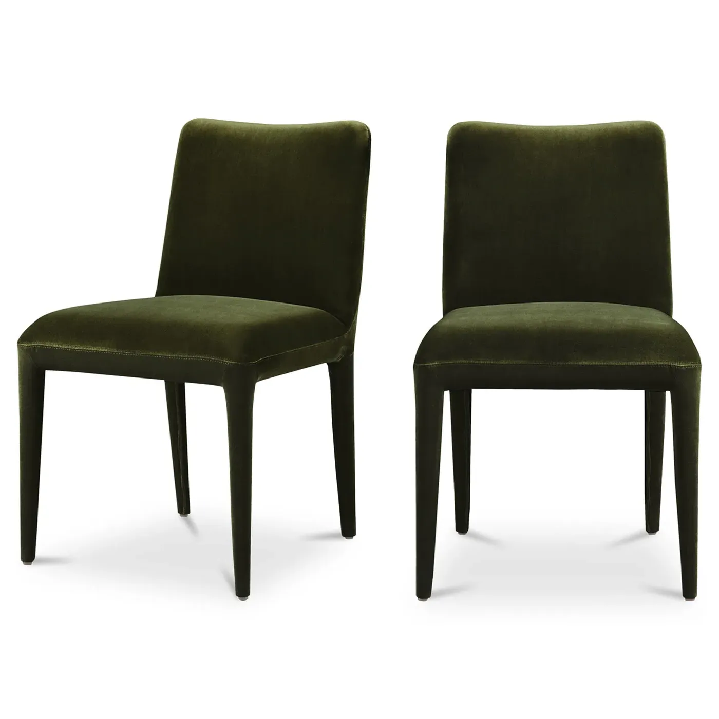 Rebecca Dining Chair Set of 2 - Olive Green, Velvet