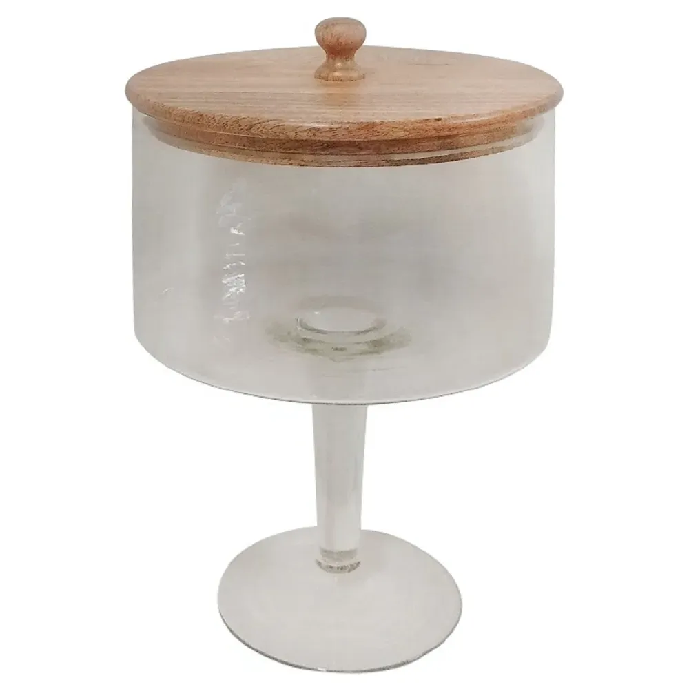 Rebecca Large Decorative Jar - Clear, Mango Wood