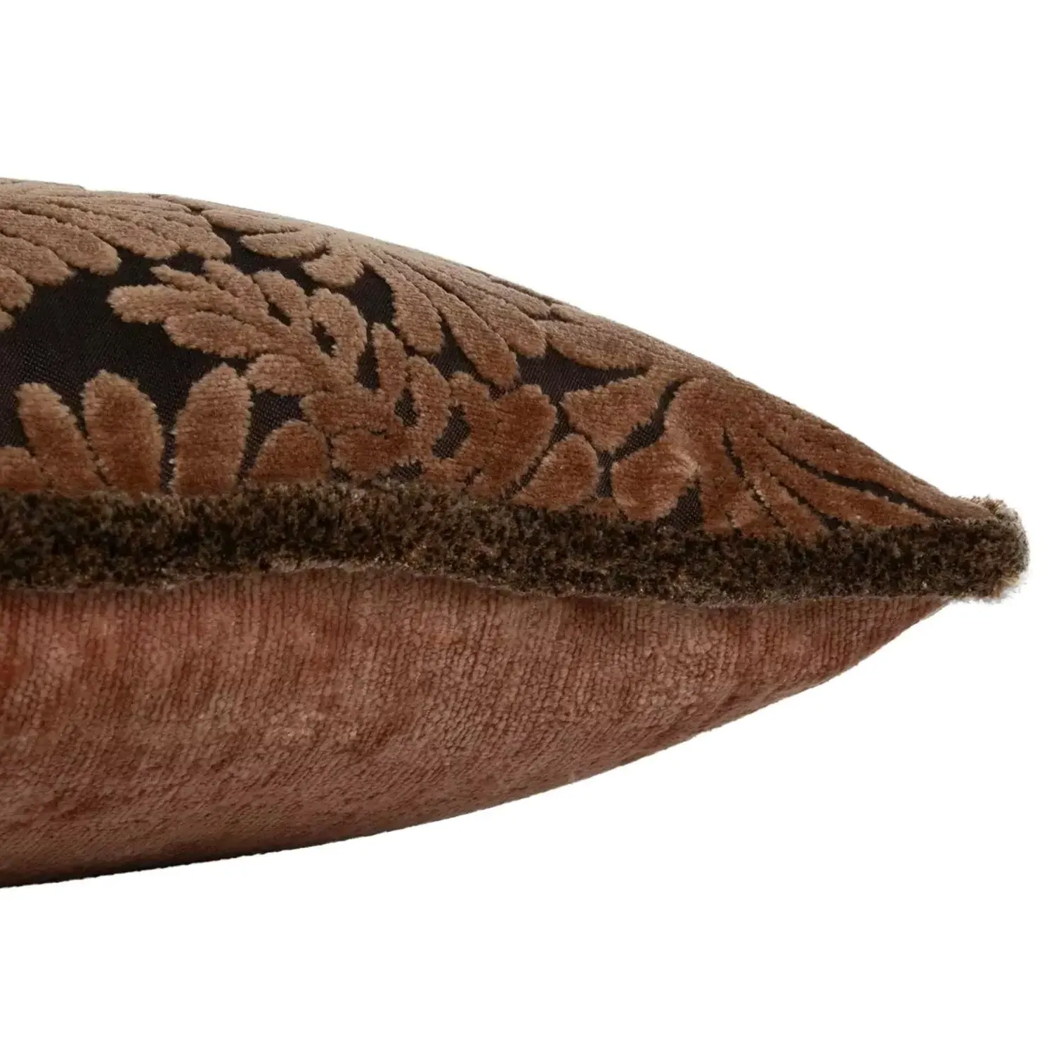 Rebecca Lumbar Pillow - Brown, Velvet