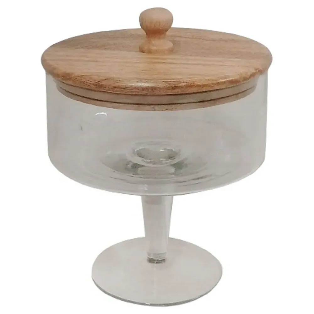 Rebecca Small Decorative Jar - Clear, Mango Wood image