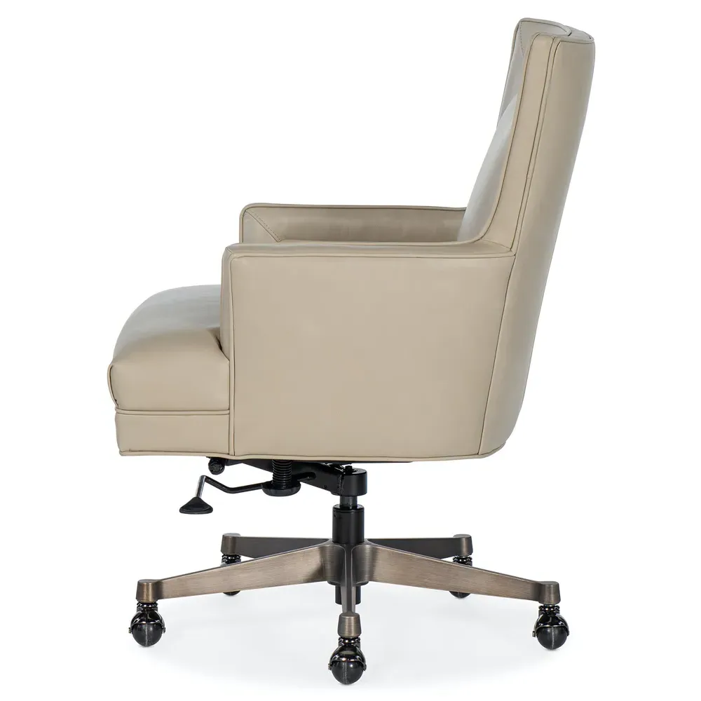 Rebecca Swivel Office Chair - Beige, Leather