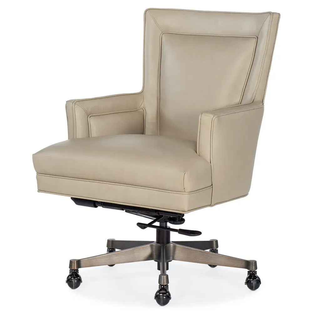 Rebecca Swivel Office Chair - Beige, Leather