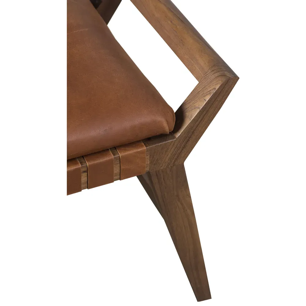 Rebecca Upholstered Bench - Brown, Leather