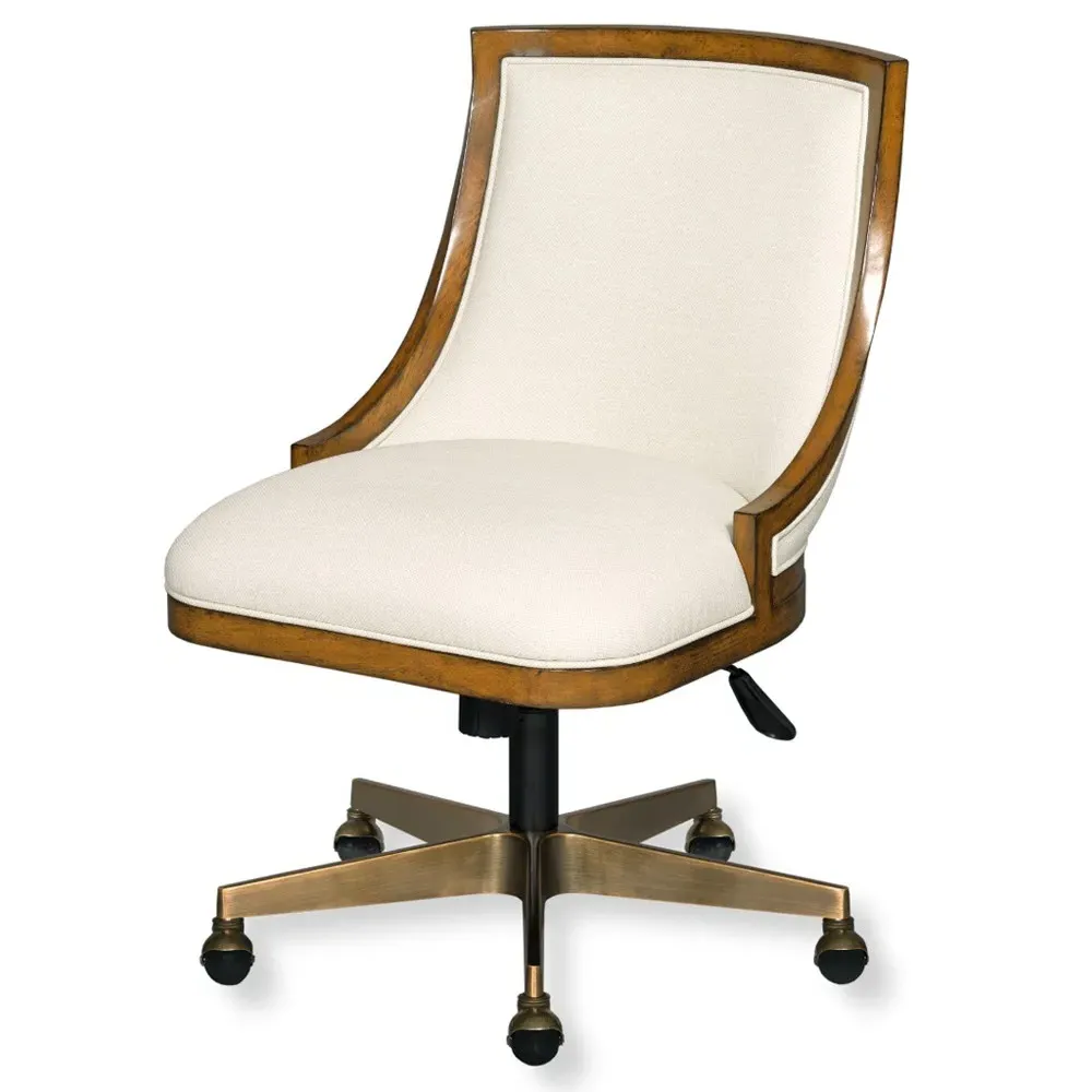 Redding Office Desk Chair - Cream, Hardwood