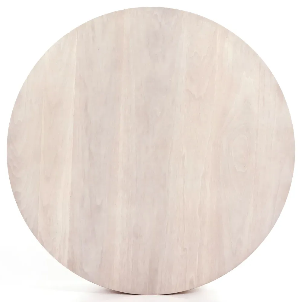 Redding Round Drum Coffee Table - Beige, Pine Wood