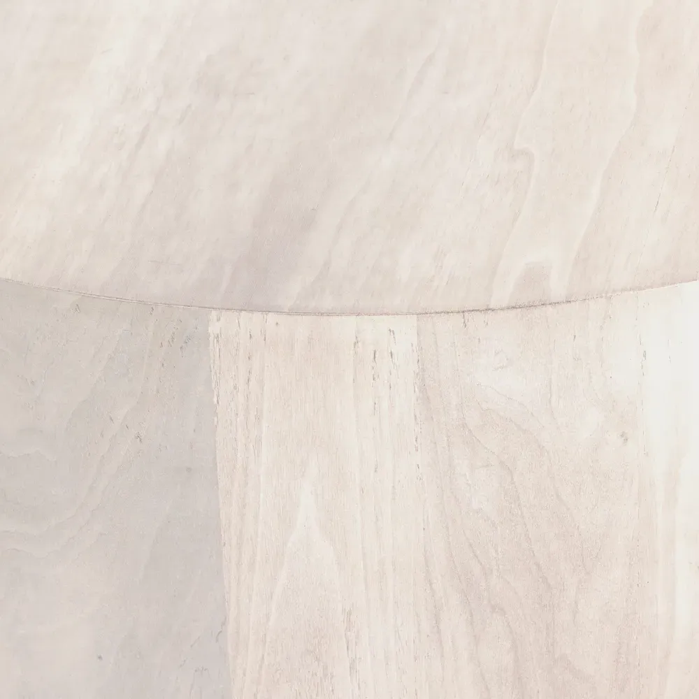 Redding Round Drum Coffee Table - Beige, Pine Wood