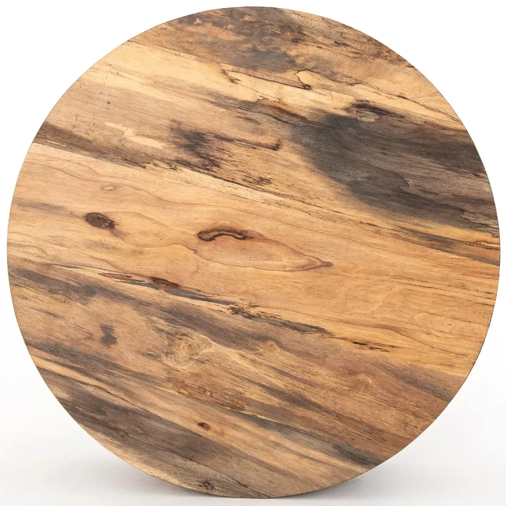 Redding Round Drum Coffee Table - Light Brown, Pine Wood