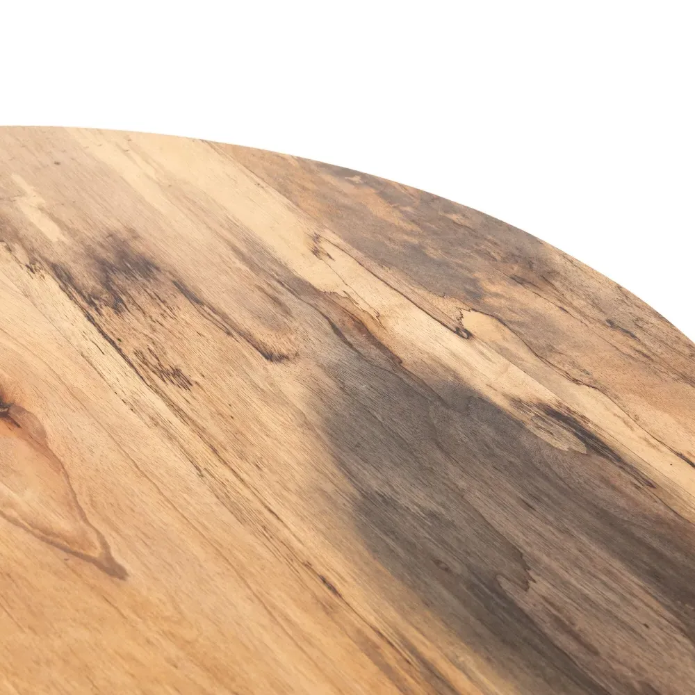 Redding Round Drum Coffee Table - Light Brown, Pine Wood