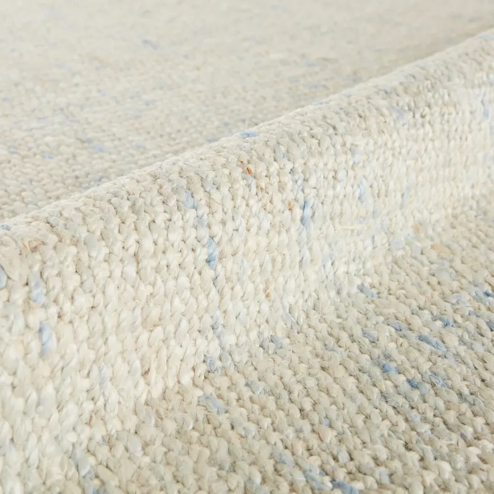 Reece 8x10 Solid Rug - Ivory Blue, Jute