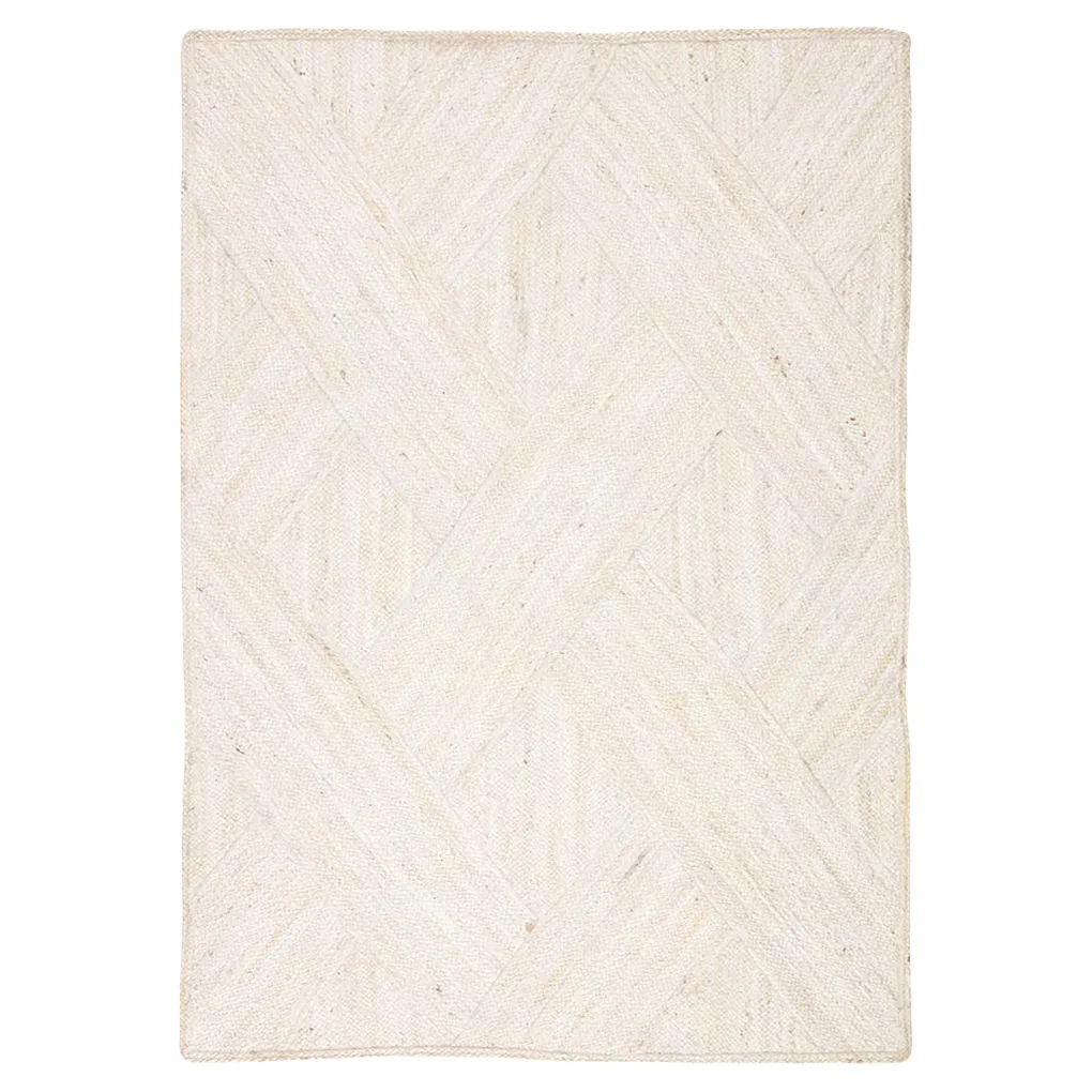 Reece Diamond Pattern Jute Area Rug - Ivory