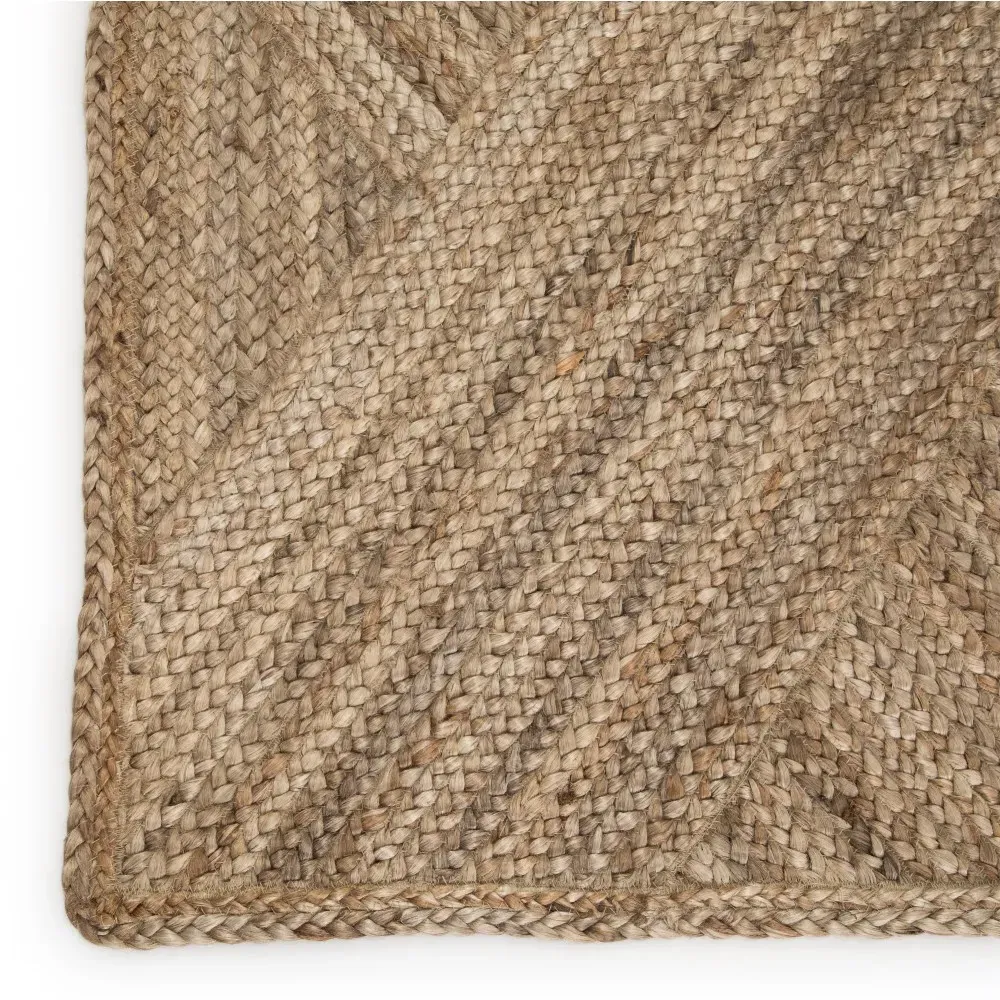 Reece Diamond Pattern Jute Runner Rug - Brown