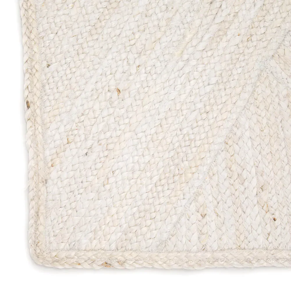 Reece Diamond Pattern Jute Runner Rug - Ivory