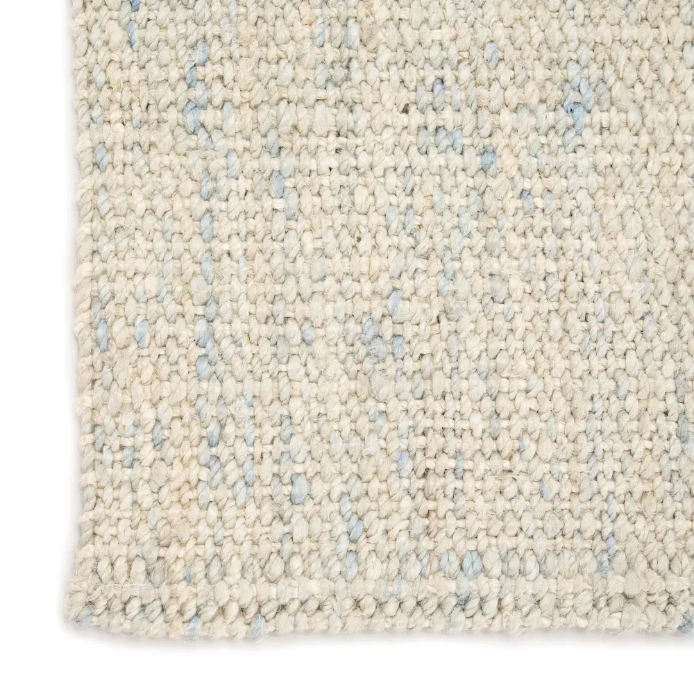 Reece Solid Rug Sample - Ivory Blue, Jute