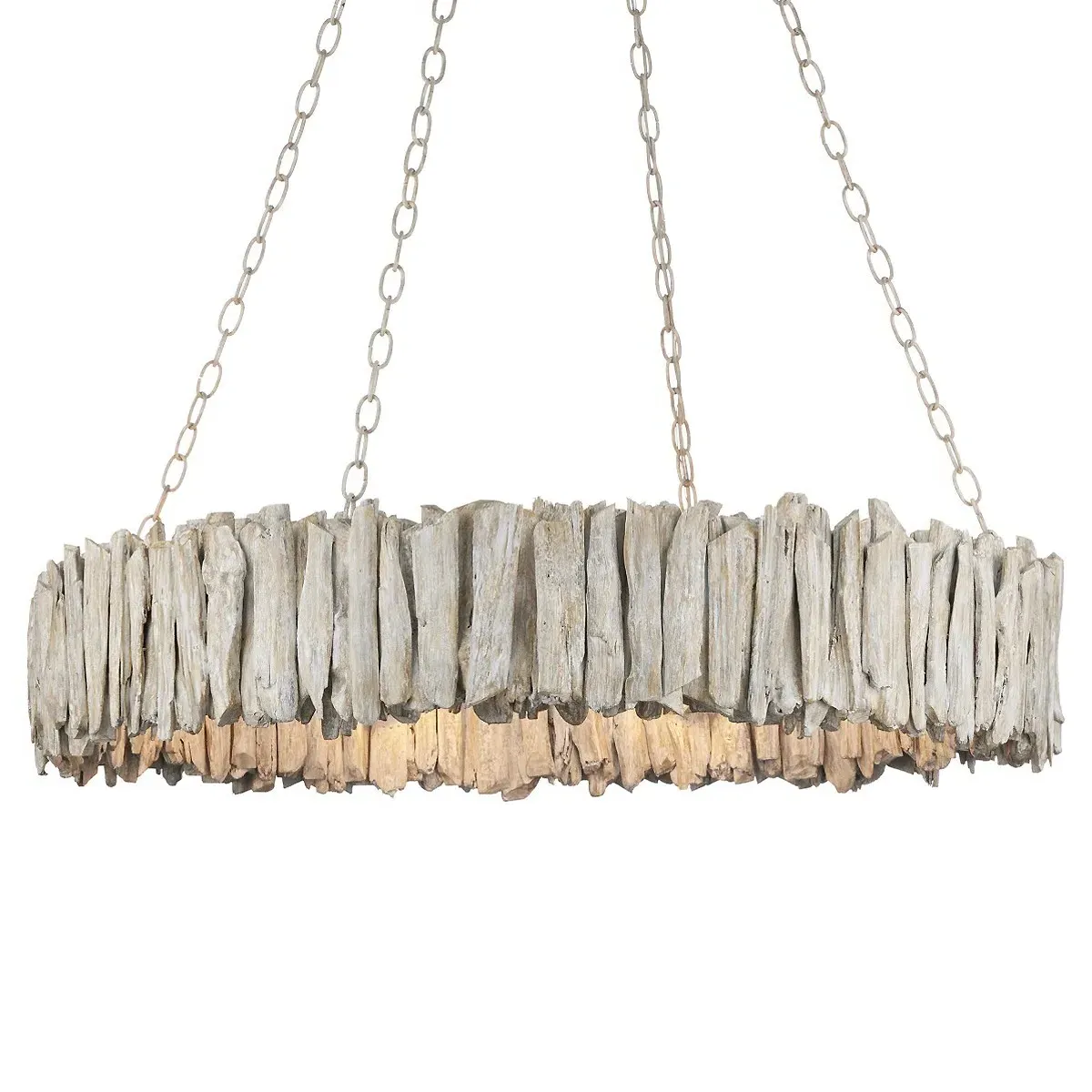 Reed Round Ring Chandelier - Whitewash, Driftwood