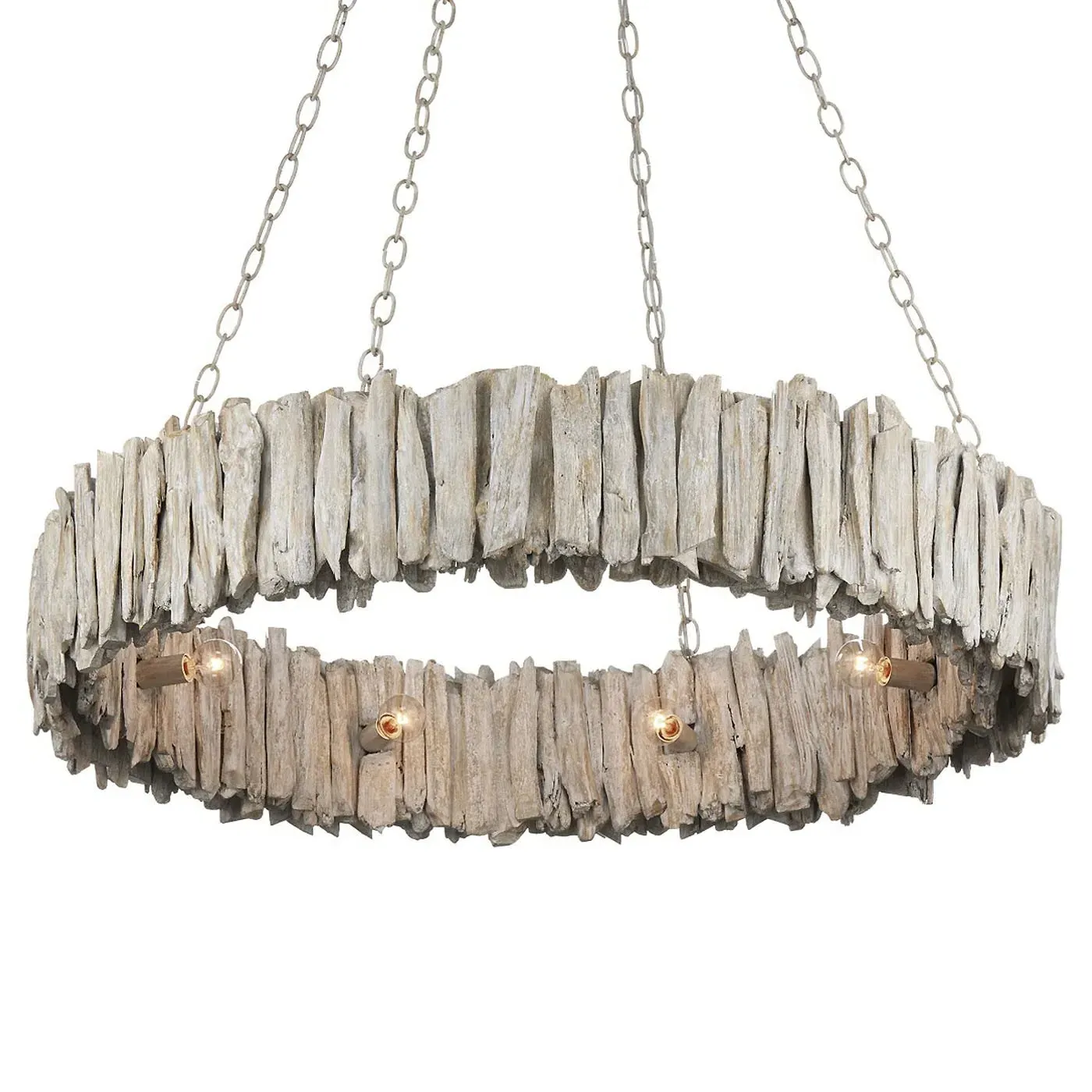 Reed Round Ring Chandelier - Whitewash, Driftwood