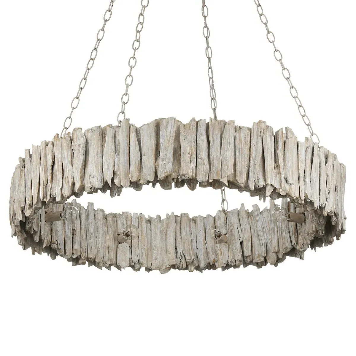 Reed Round Ring Chandelier - Whitewash, Driftwood
