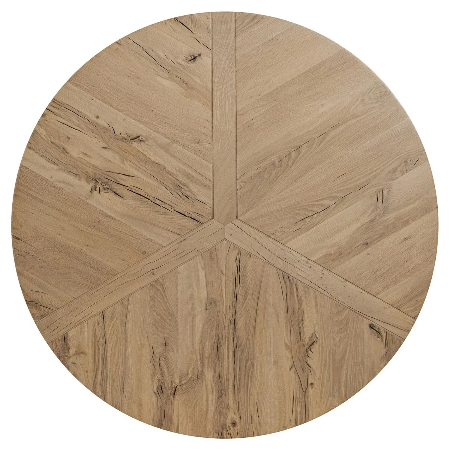 Reese Round Drum Coffee Table - Natural, Reclaimed Oak