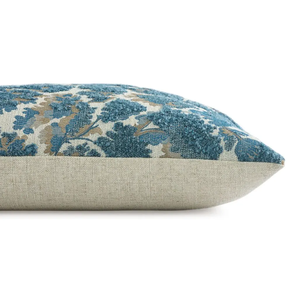 Reese Square Embroidered Throw Pillow - Blue