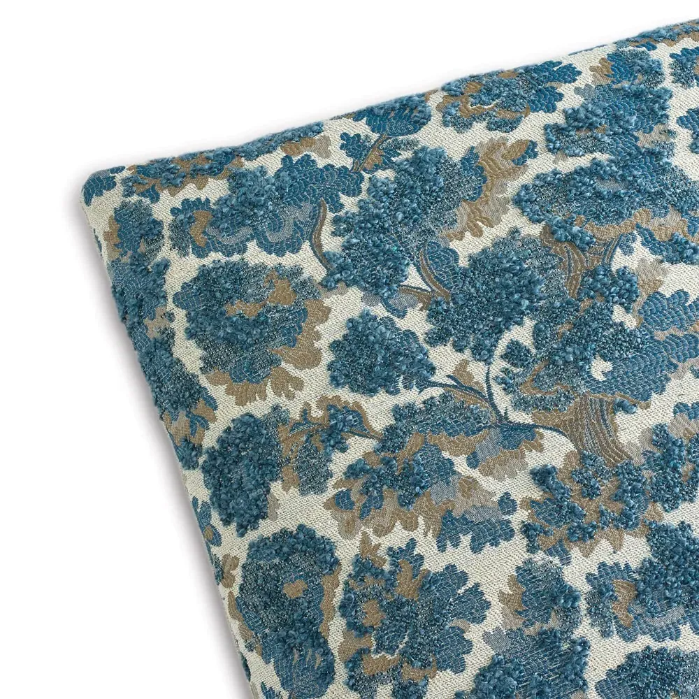 Reese Square Embroidered Throw Pillow - Blue
