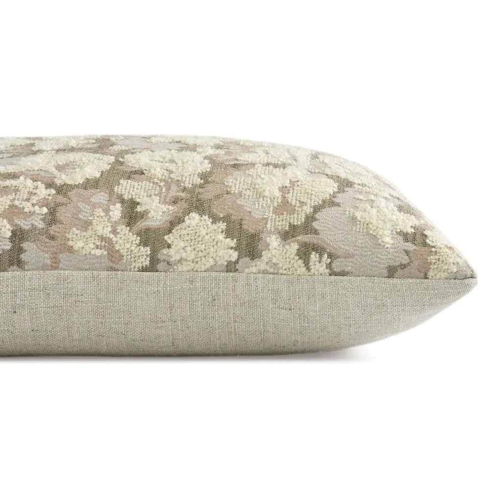 Reese Square Embroidered Throw Pillow - Brown